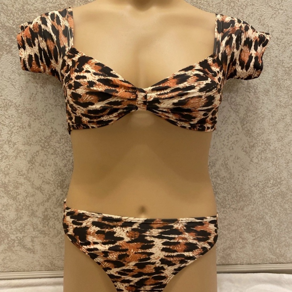 SHEIN Leopard Print Bikini - Brown and Black